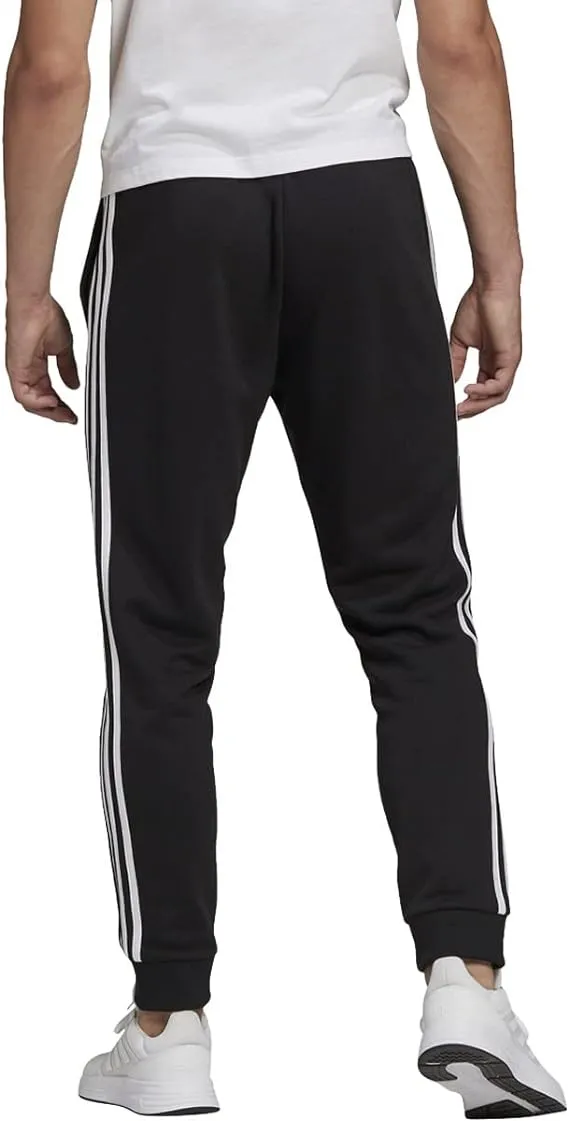 adidas Essentials French Terry Tapered Cuff 3-Stripes Pants GK8831 Black/White