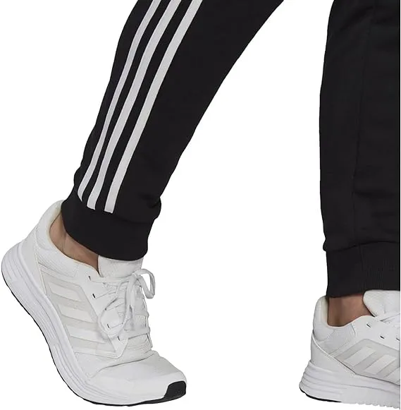 adidas Essentials French Terry Tapered Cuff 3-Stripes Pants GK8831 Black/White