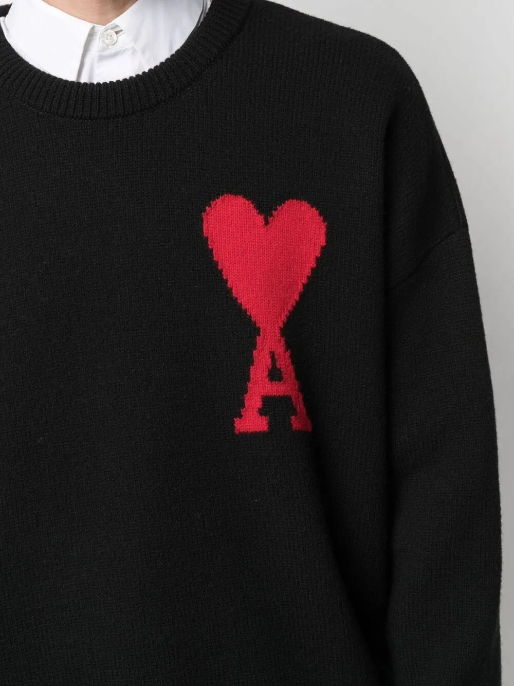 AMI De Coeur Logo Knitted Sweatshirt Black