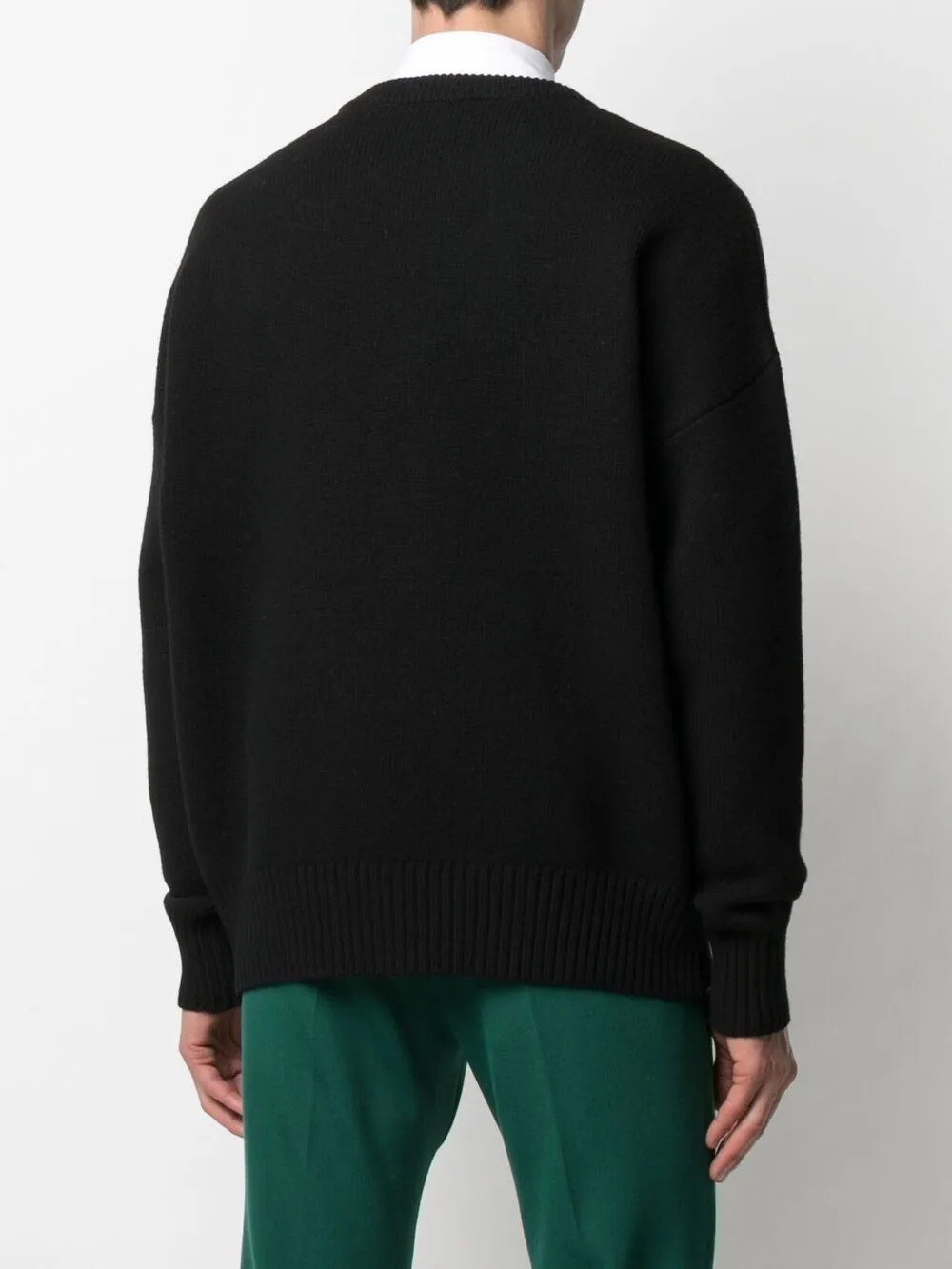 AMI De Coeur Logo Knitted Sweatshirt Black