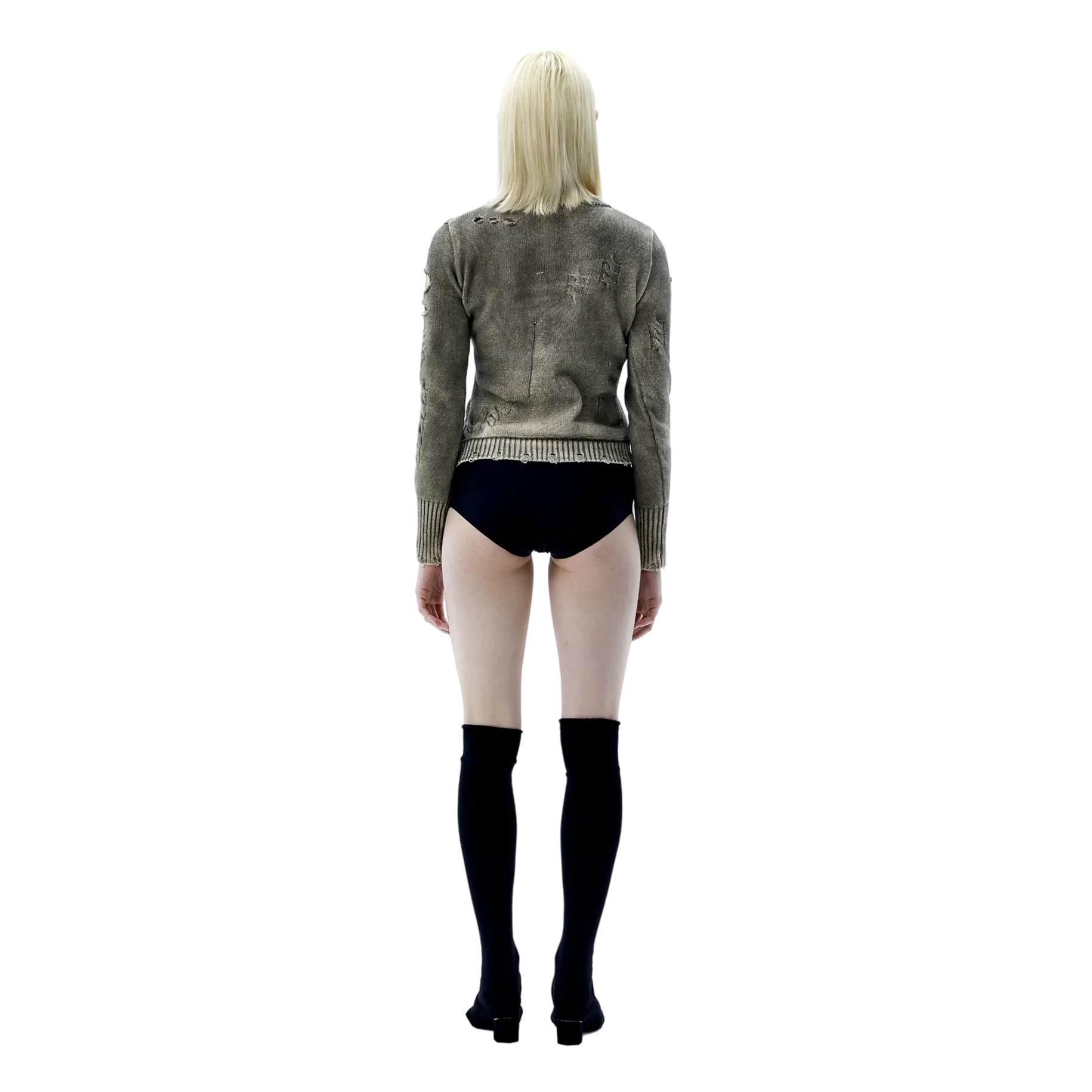 (Ariella) Old Knit Top — Washed Khaki