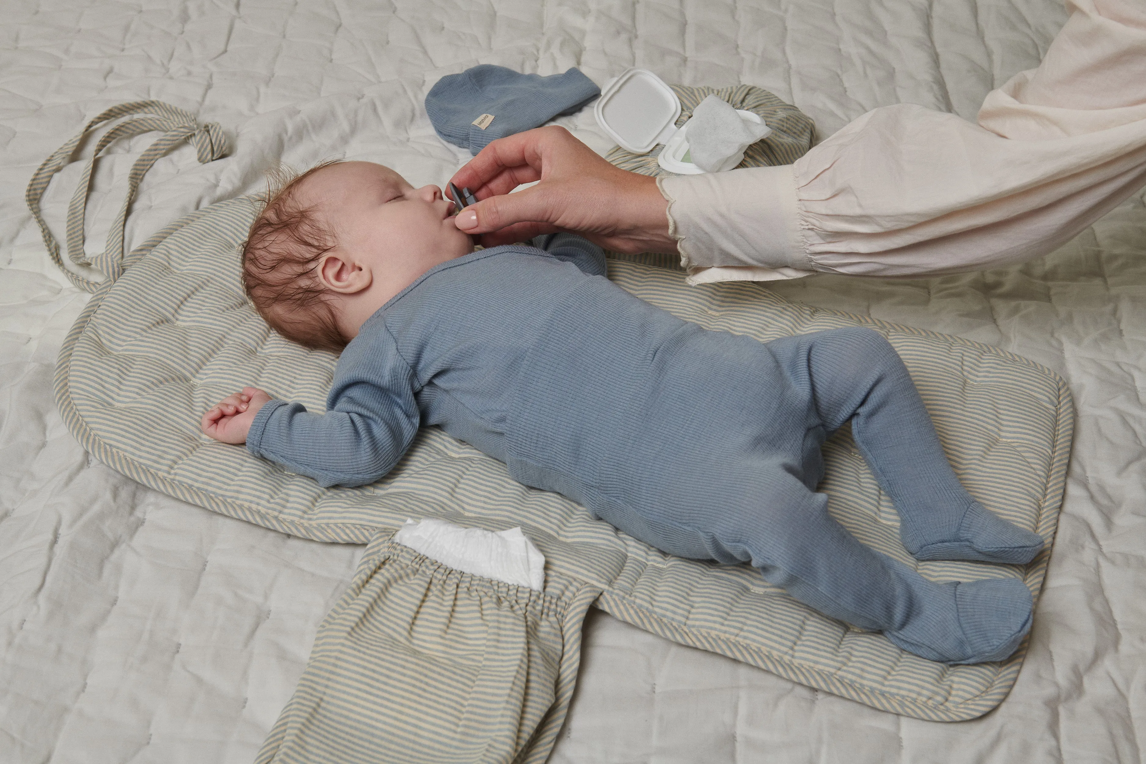 Belita, Wool Rib Bodysuit - Monsoon Blue