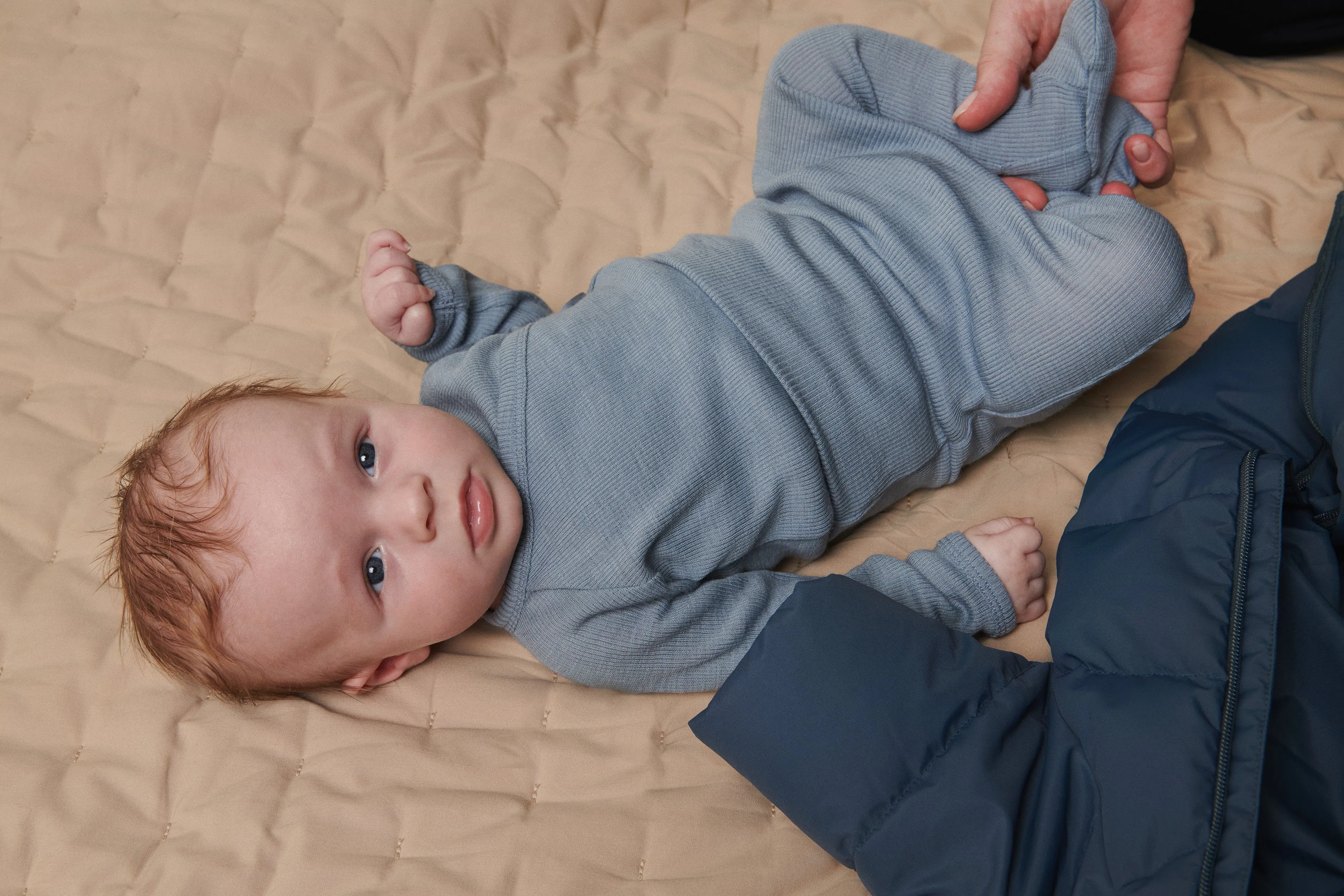 Belita, Wool Rib Bodysuit - Monsoon Blue