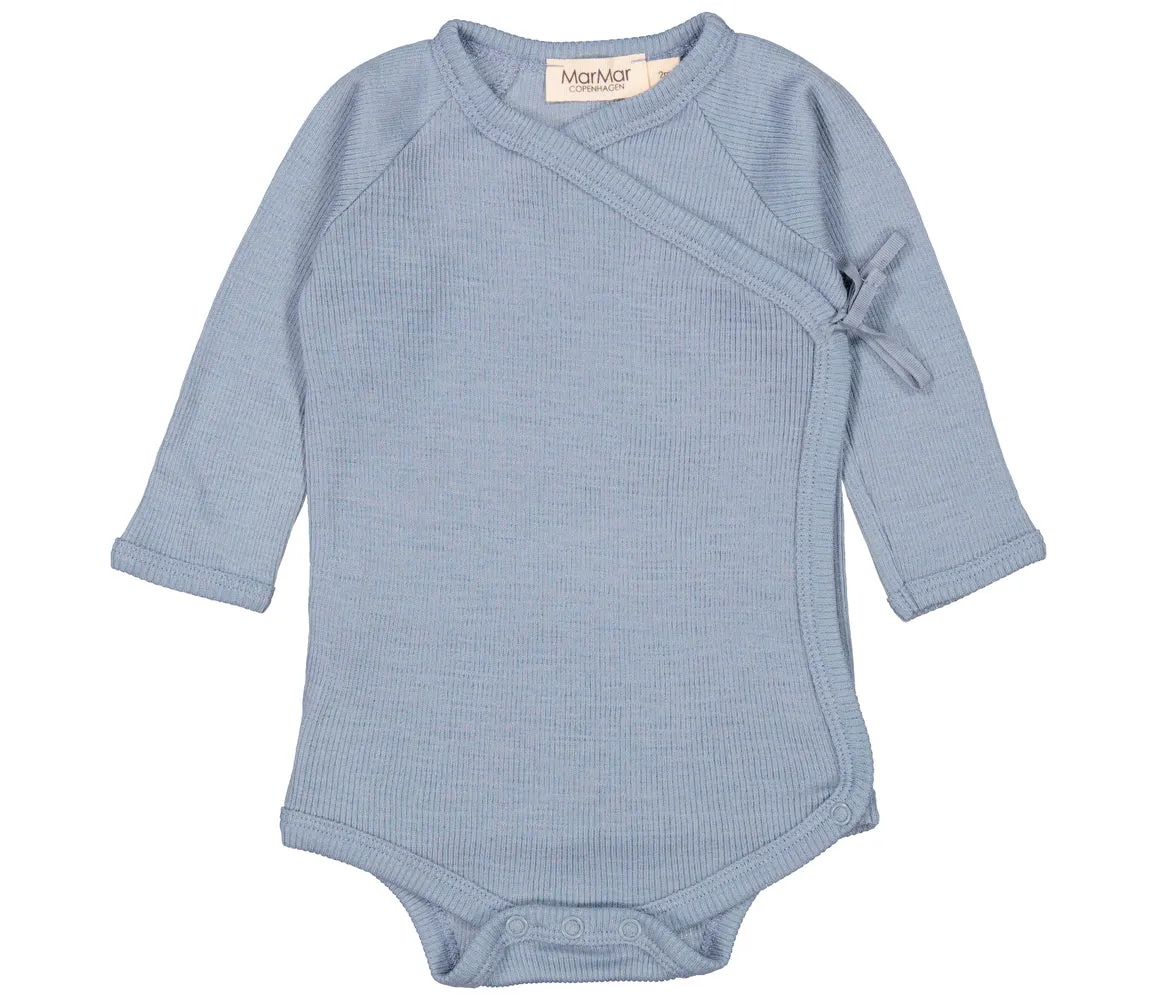 Belita, Wool Rib Bodysuit - Monsoon Blue