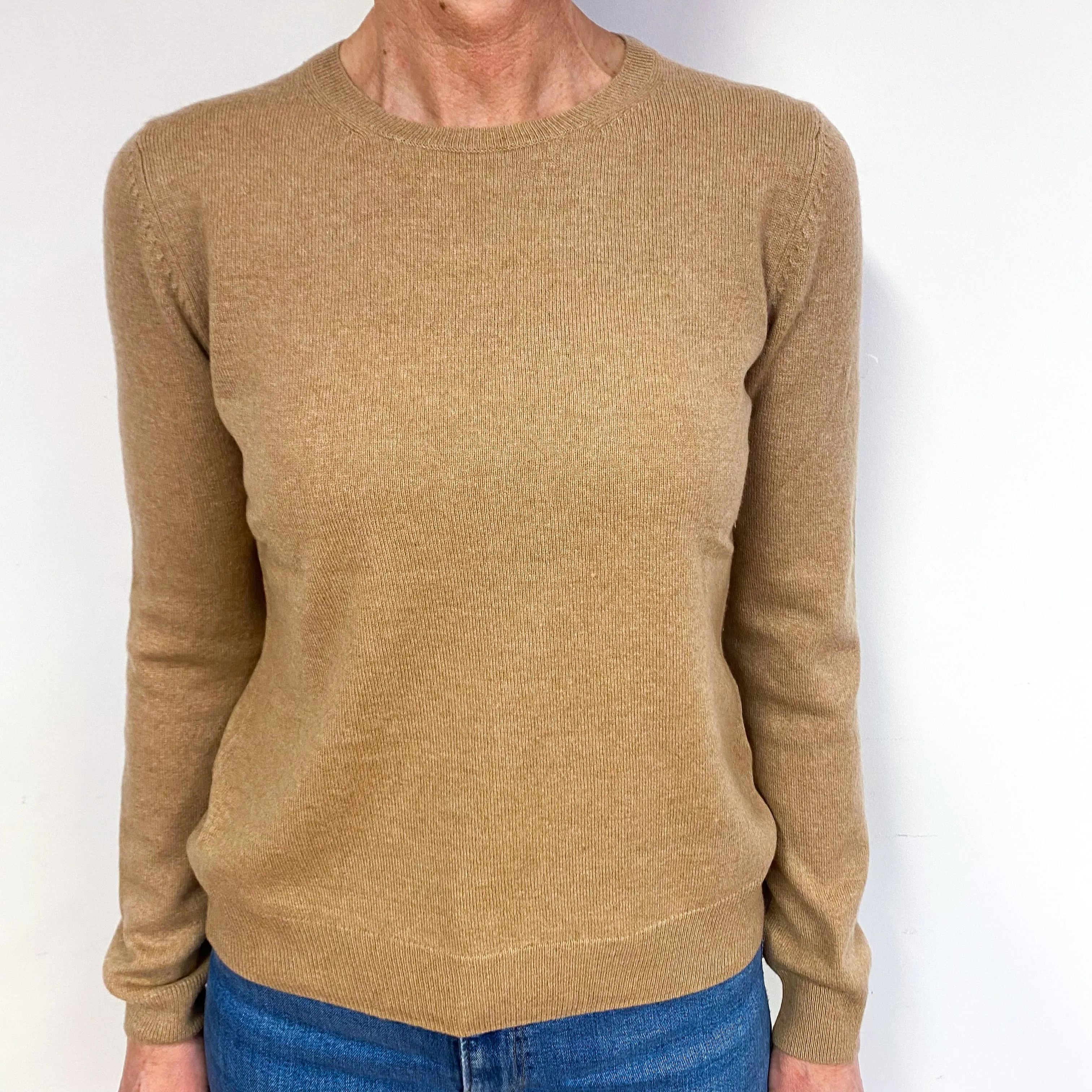 Biscuit Brown Cashmere Crew Neck Jumper