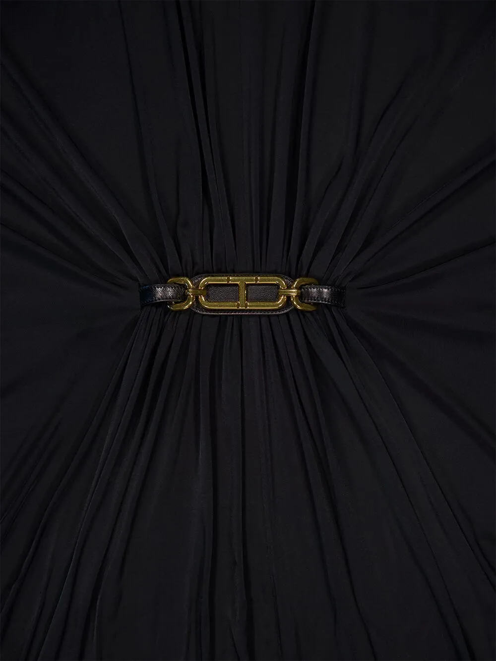Black Satin Stretch Jersey Kaftan