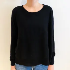 Black Super Slouchy Cashmere Crew Neck Jumper Extra Small