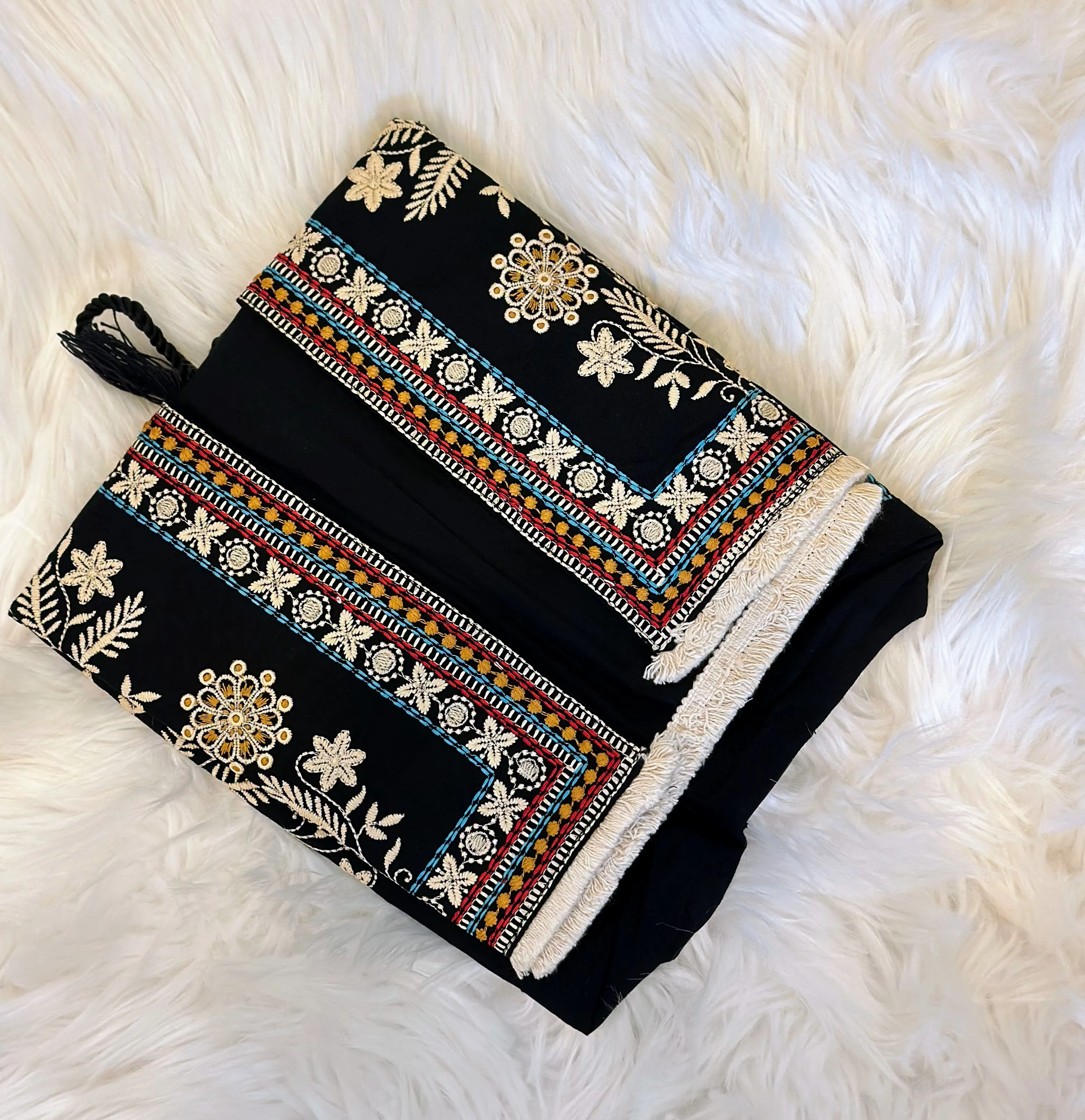 Bohemian Sleeveless Black Waist Coat