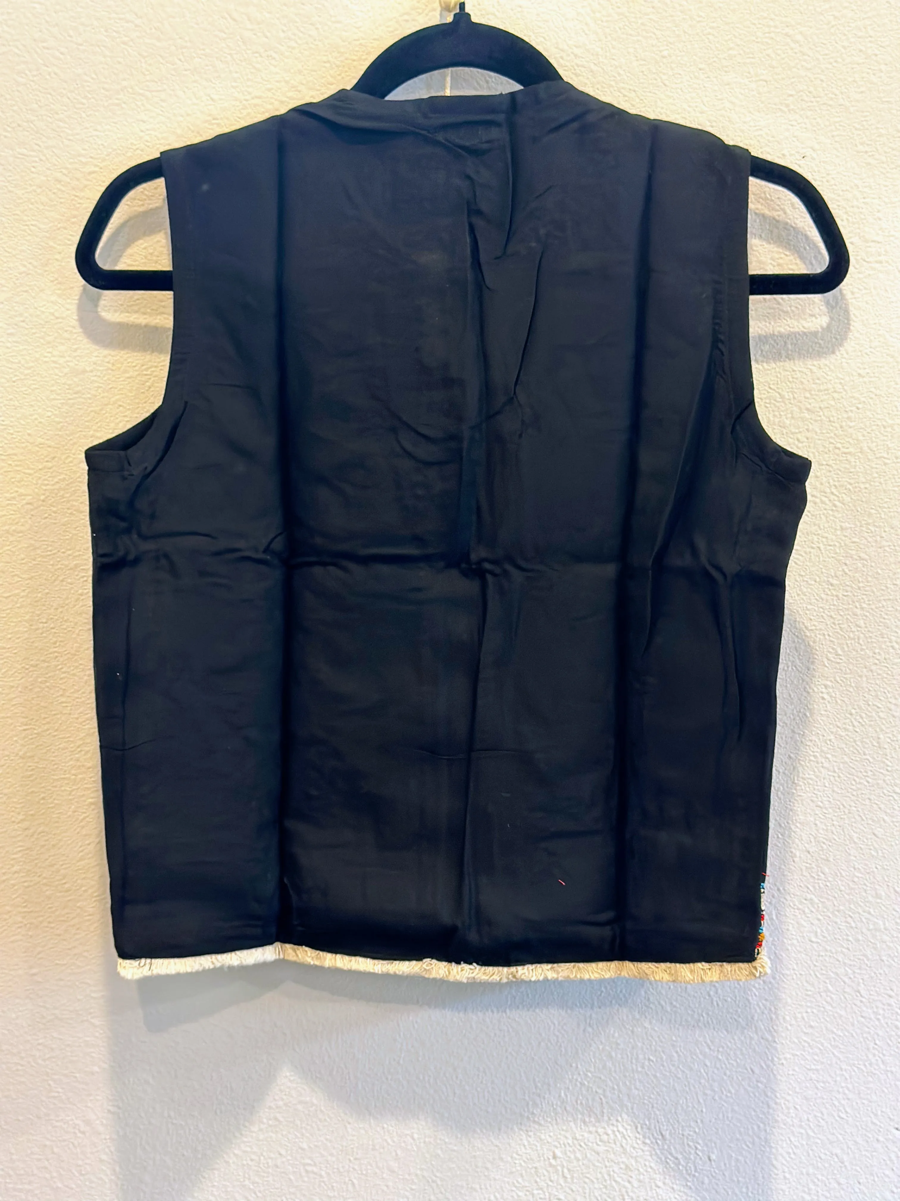 Bohemian Sleeveless Black Waist Coat