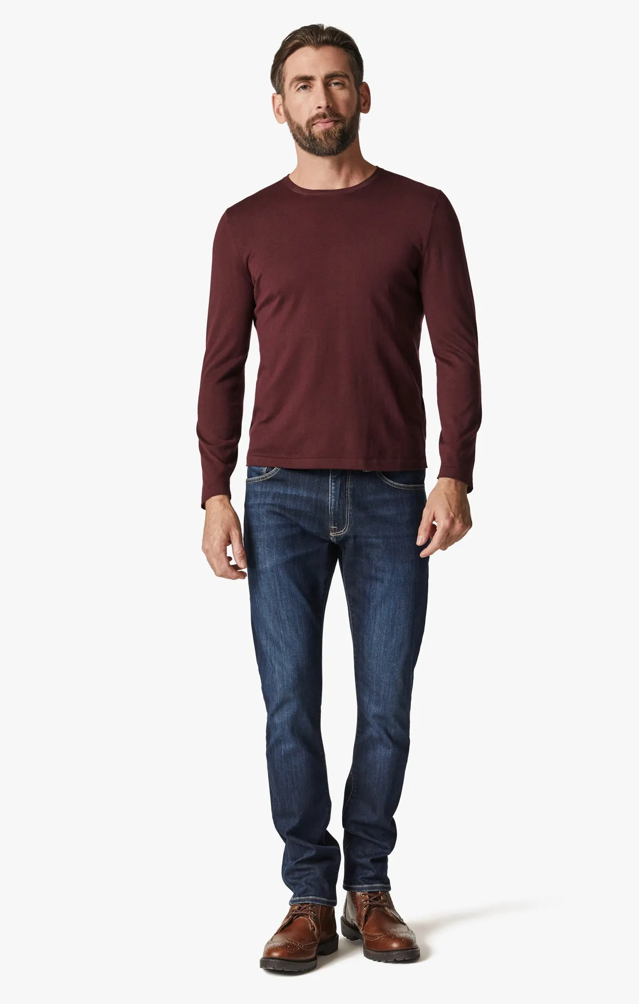 Crew Neck Sweater In Decadent Chocolate