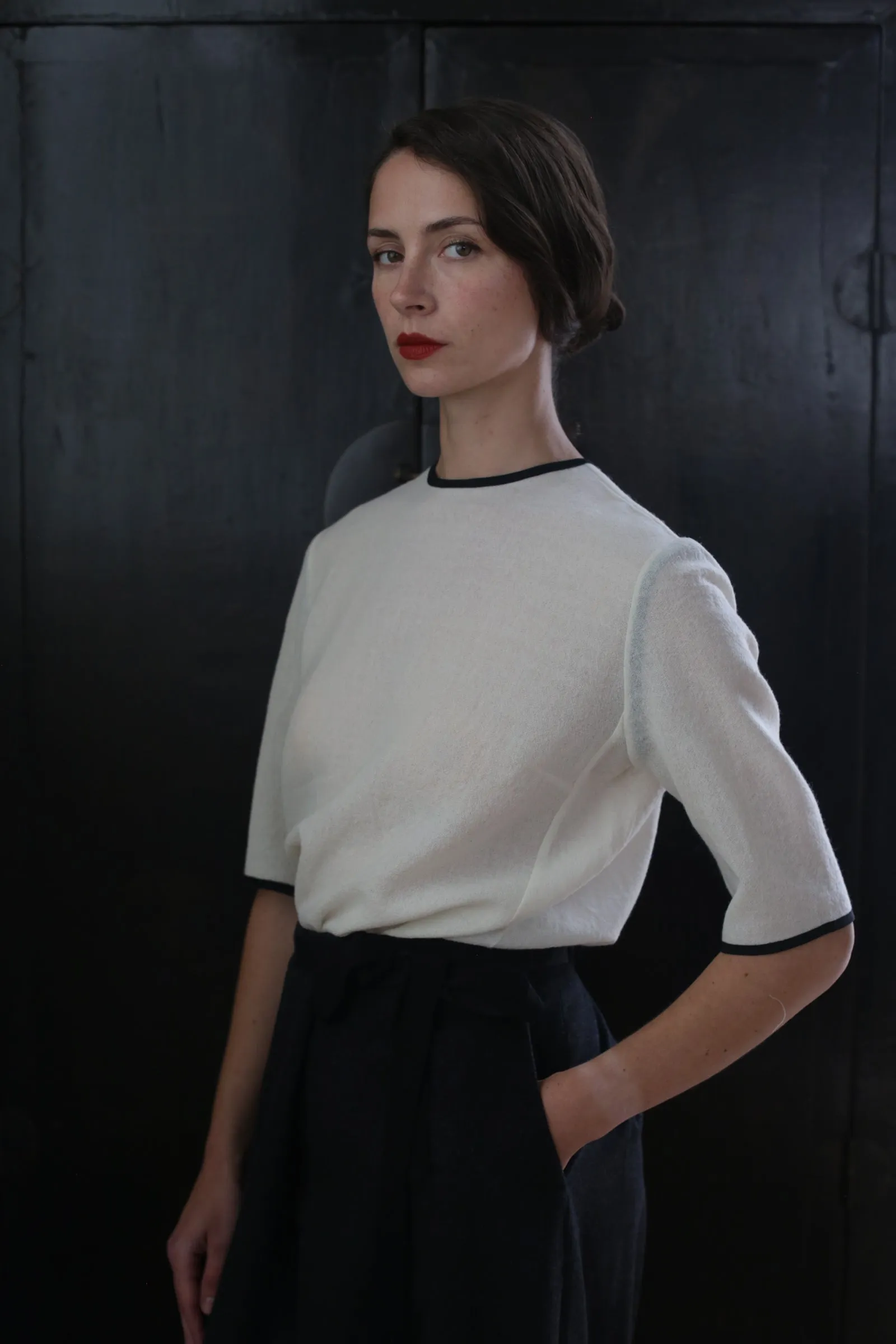 Crewneck Tee Japanese Wool Gauze - Undyed