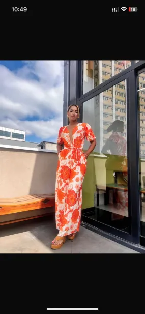 Cuba Havana Tropical Orange Jumpsuit