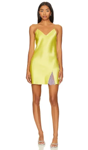 DANNIJO Mini Slip Dress in Yellow