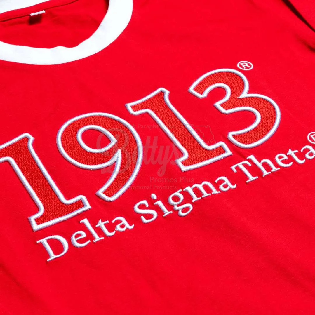 Delta Sigma Theta ΔΣΘ 1913 Embroidered Long Sleeve T-Shirt