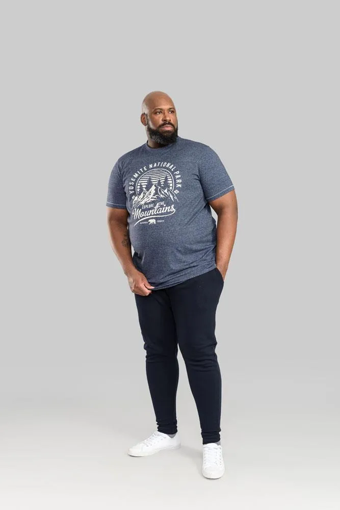 Duke - D555 Cuffed Jogger With Side And Back Pockets In Navy 2Xl- 6Xl