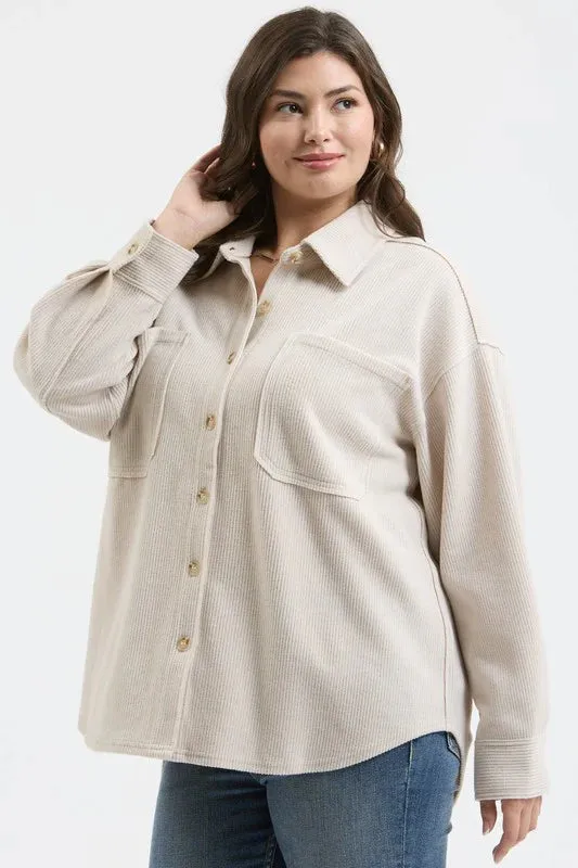 Everday Soft Ribbed Shackets - 2 Colors!