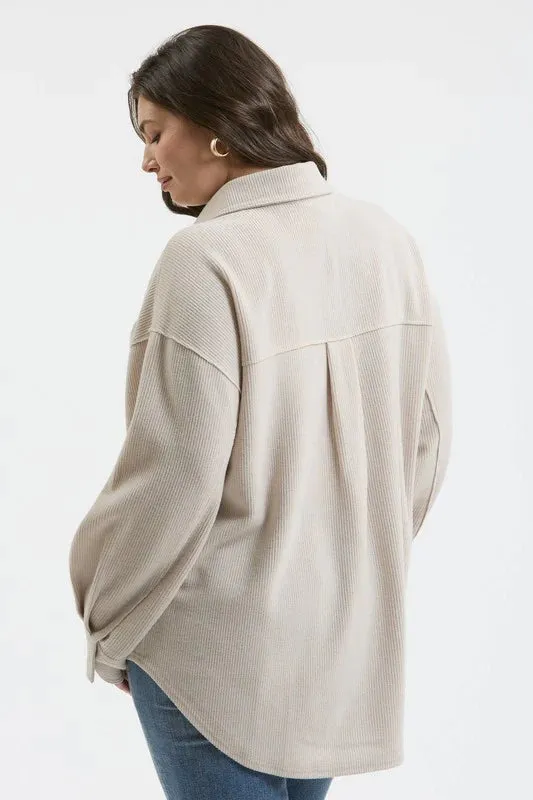 Everday Soft Ribbed Shackets - 2 Colors!
