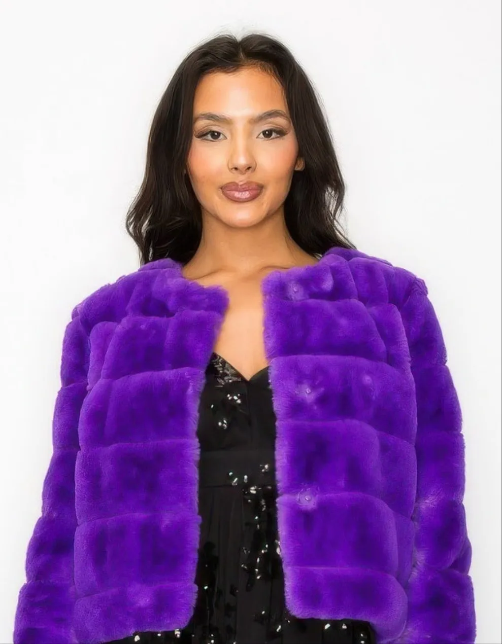 Faux Fur Buttoned Quilted Jacket