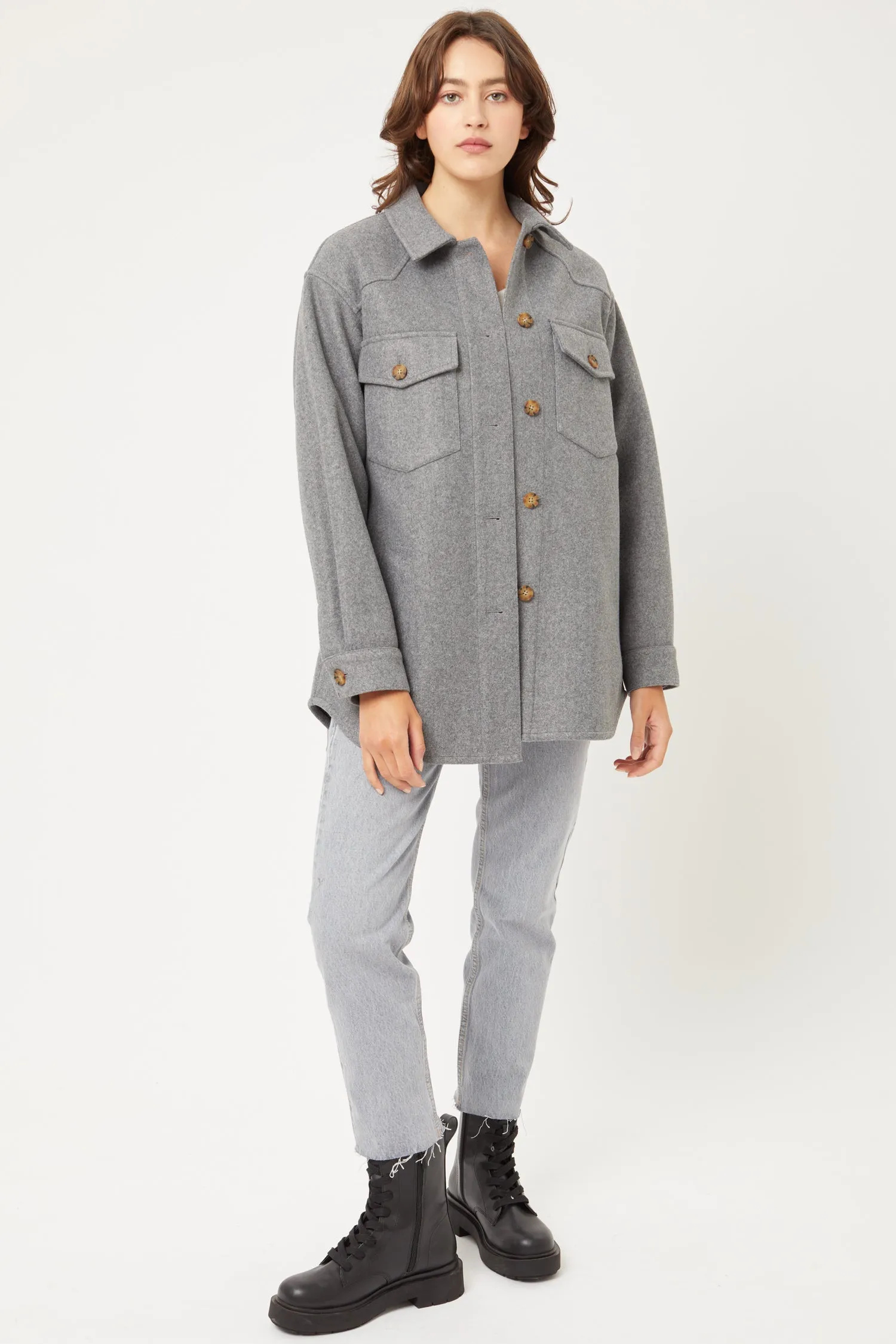 Fleece Oversized  Shirt Jacket