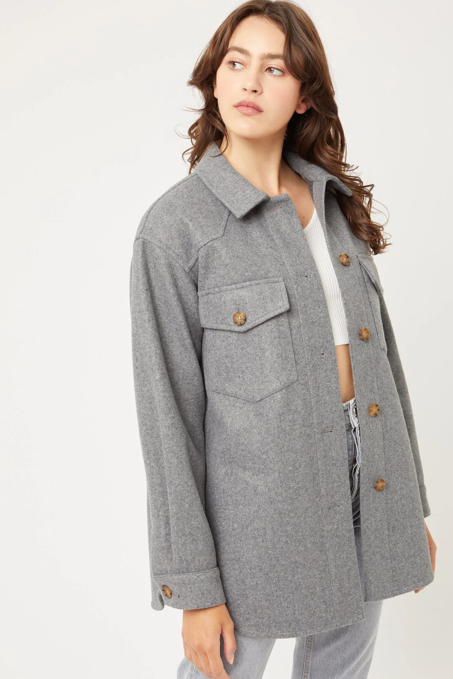 Fleece Oversized  Shirt Jacket