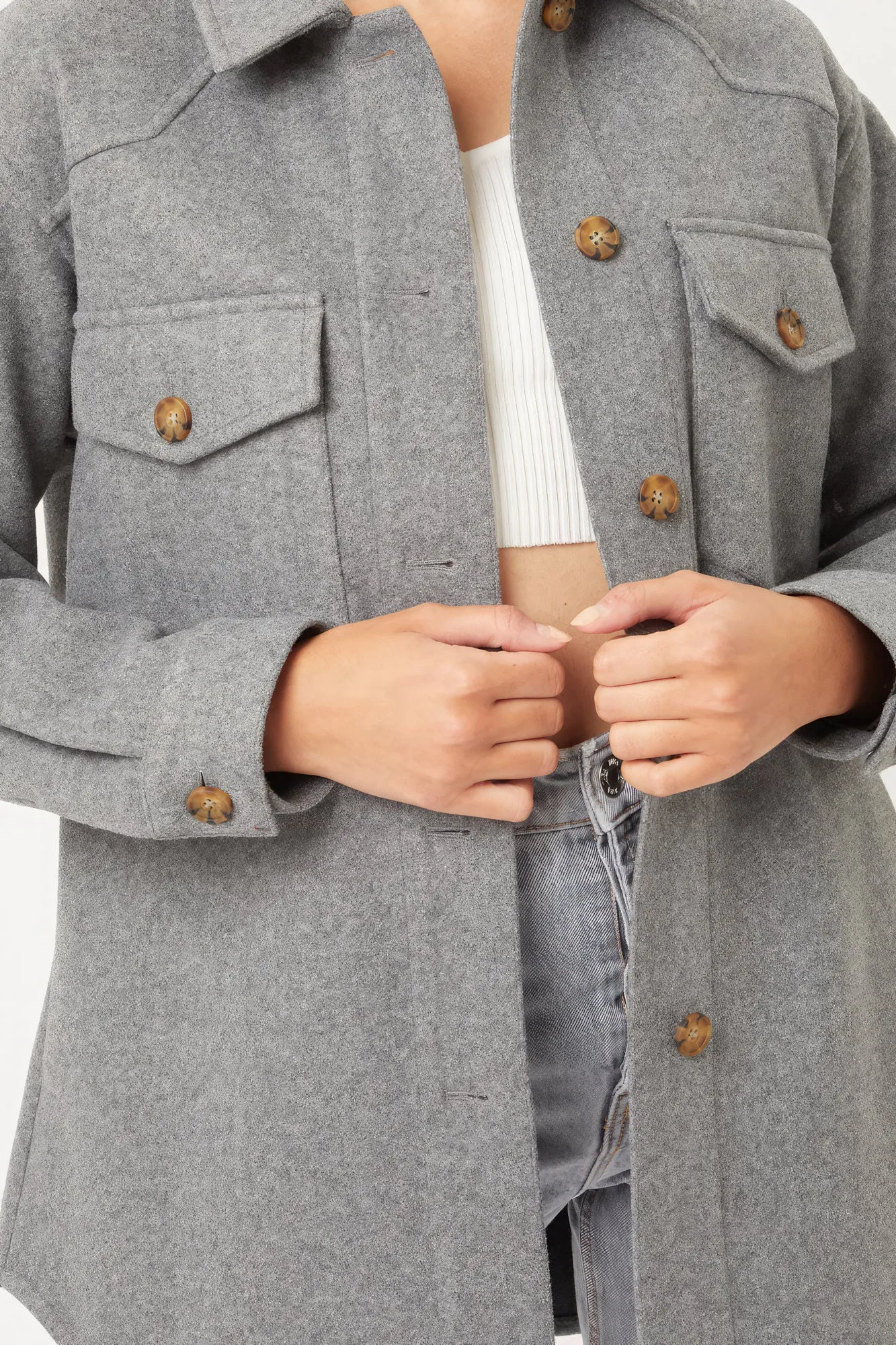 Fleece Oversized  Shirt Jacket