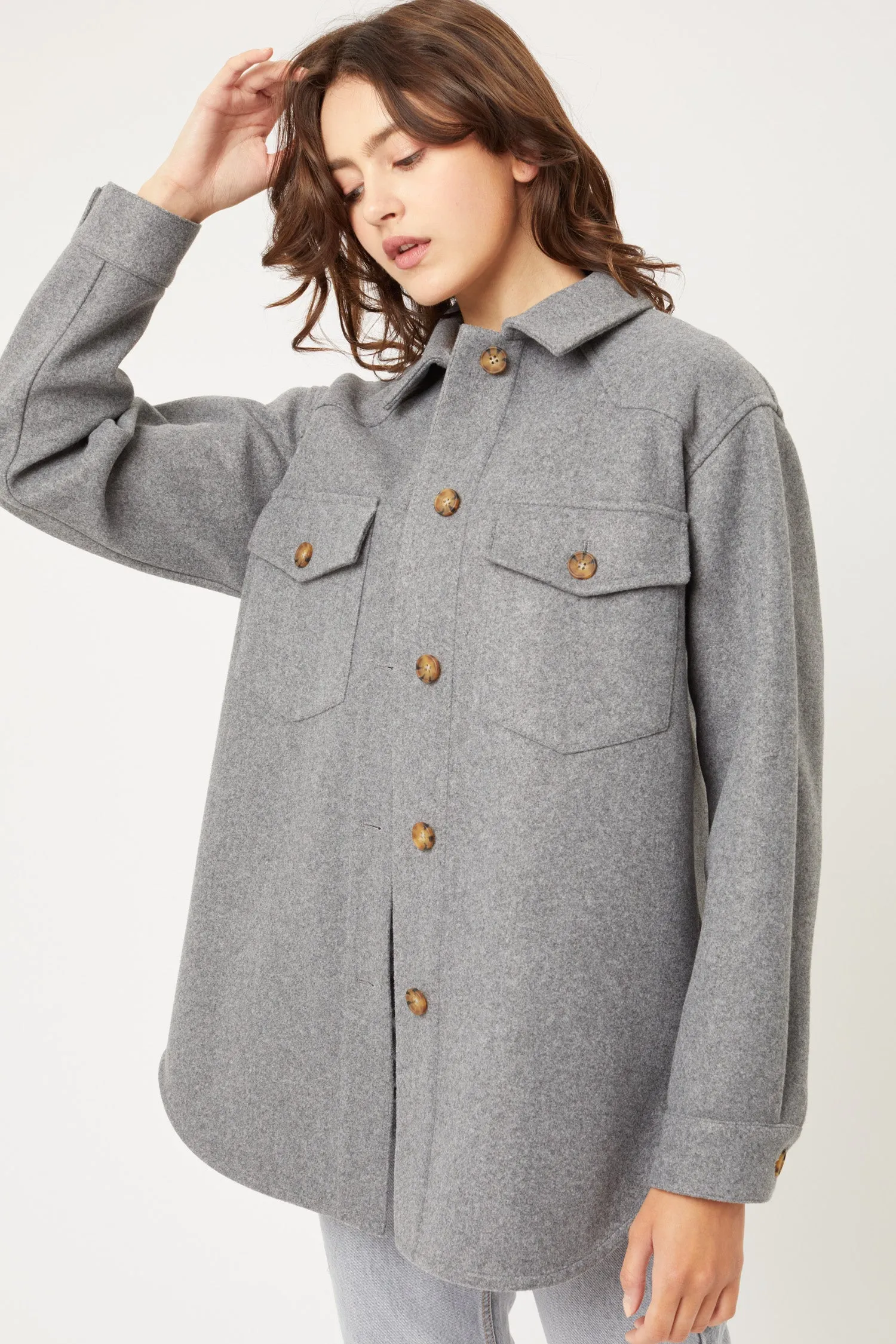 Fleece Oversized  Shirt Jacket