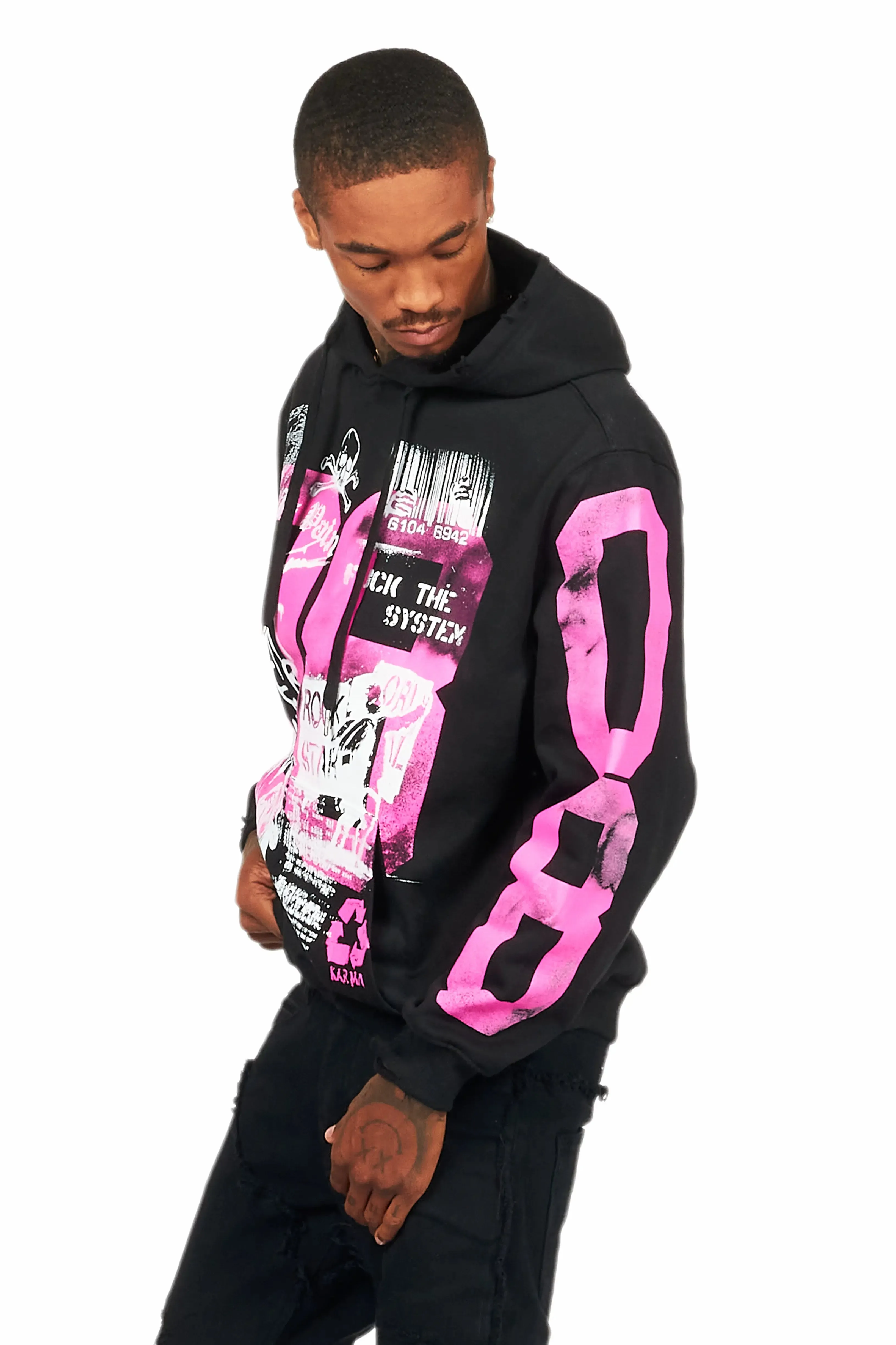 Grill Black/Pink Graphic Hoodie