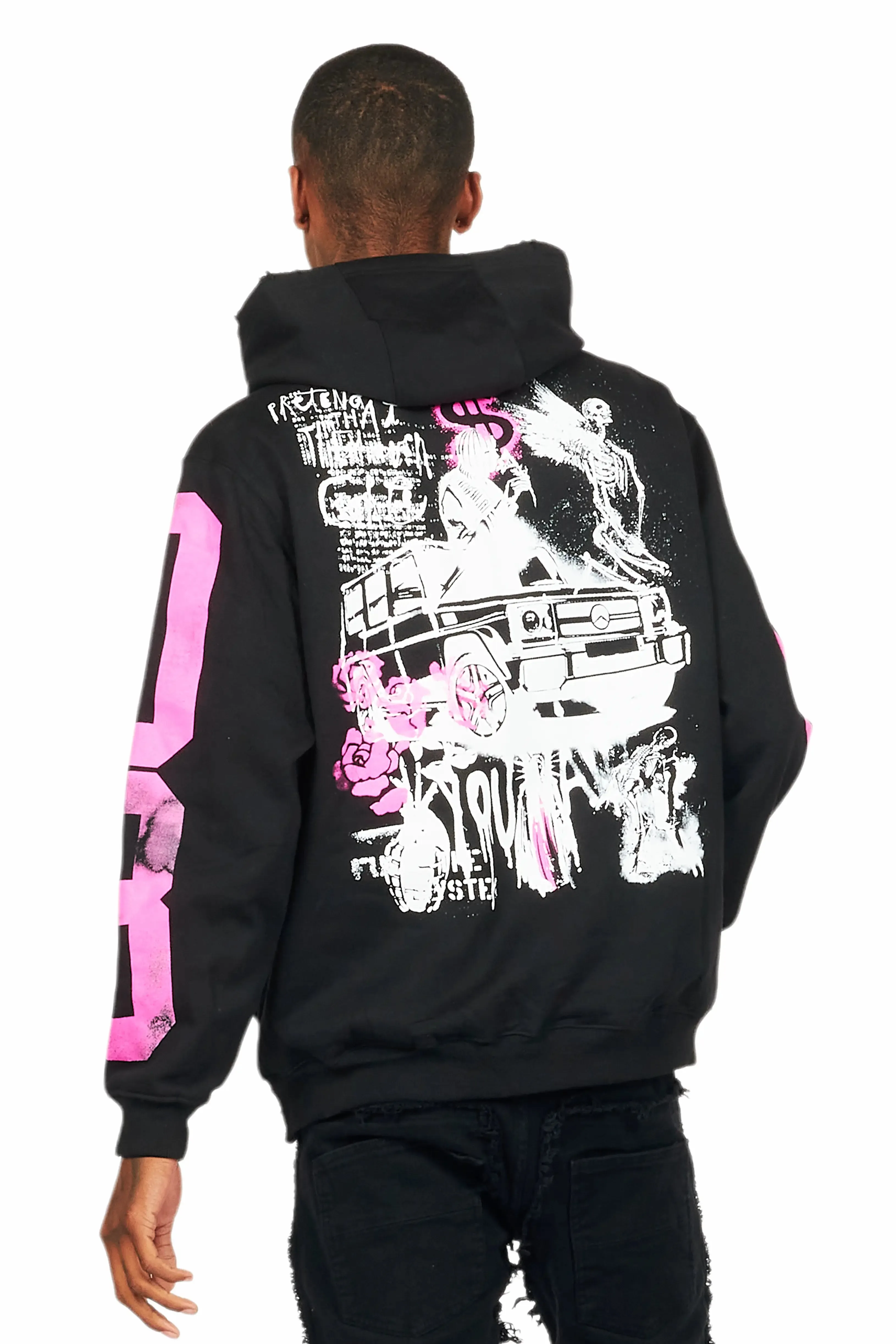 Grill Black/Pink Graphic Hoodie