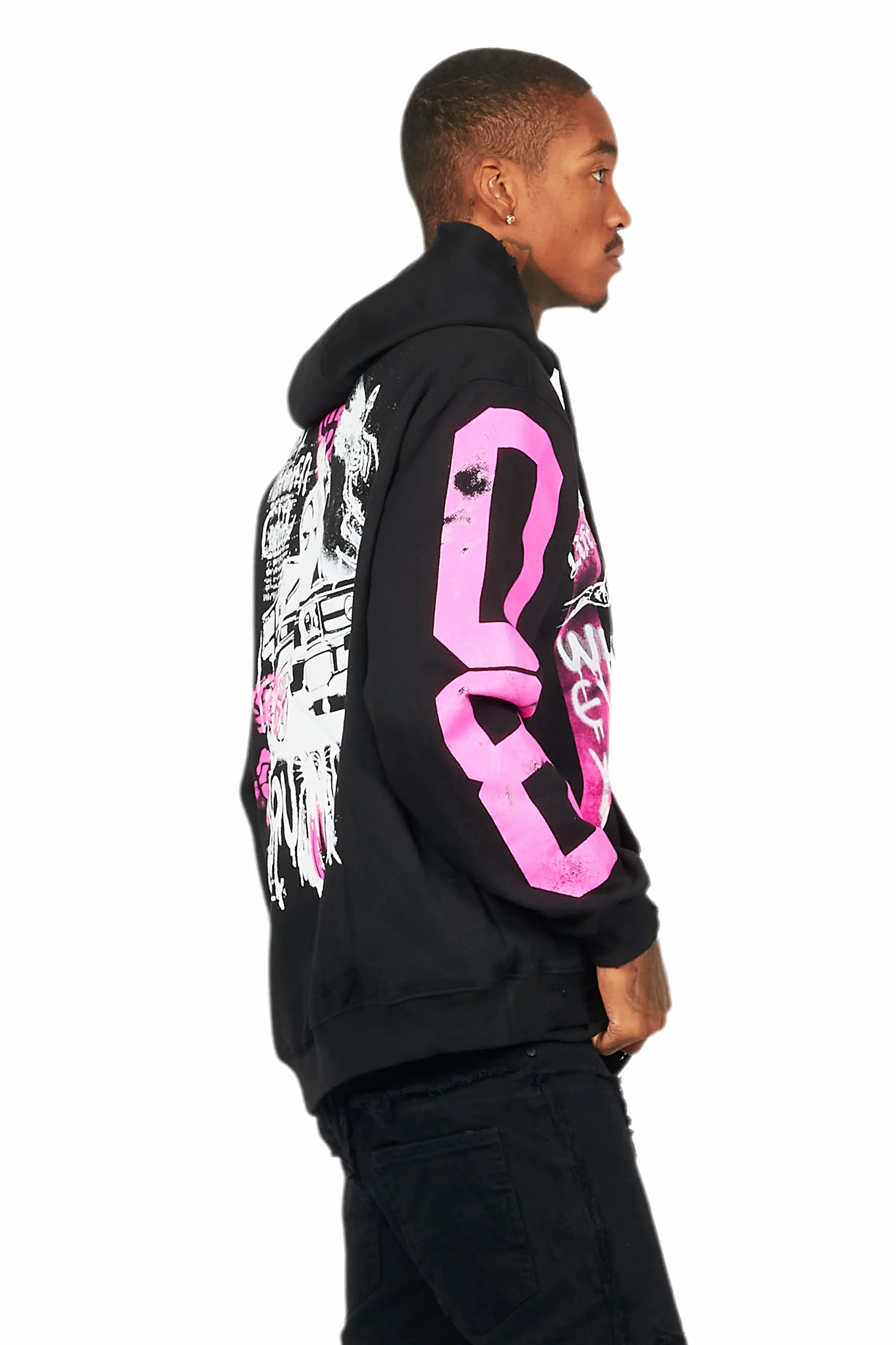 Grill Black/Pink Graphic Hoodie