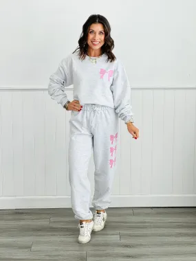 Heather Grey Fab-Bow-Lous Sweatpants (Reg. and Plus)