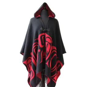 Hooded Poncho - Formline by Ernest Swanson