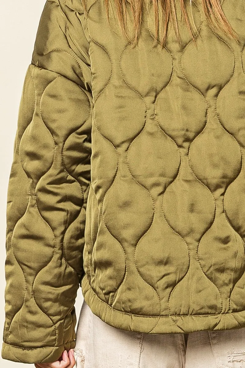 IP8941-01 | QUILTED ZIP UP SOFT COLLARED JACKET
