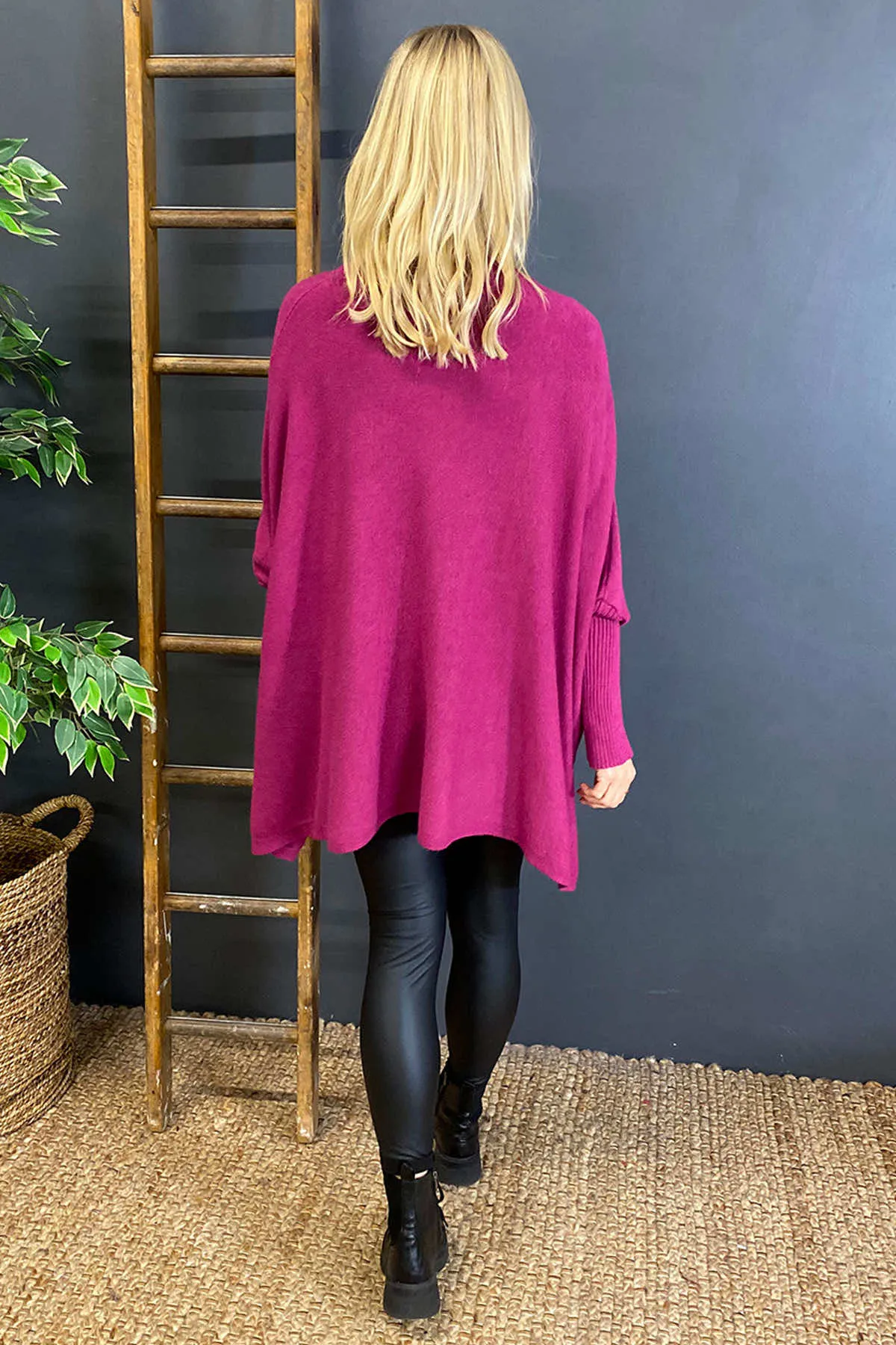 Jinnie Oversized Knitted Jumper Berry