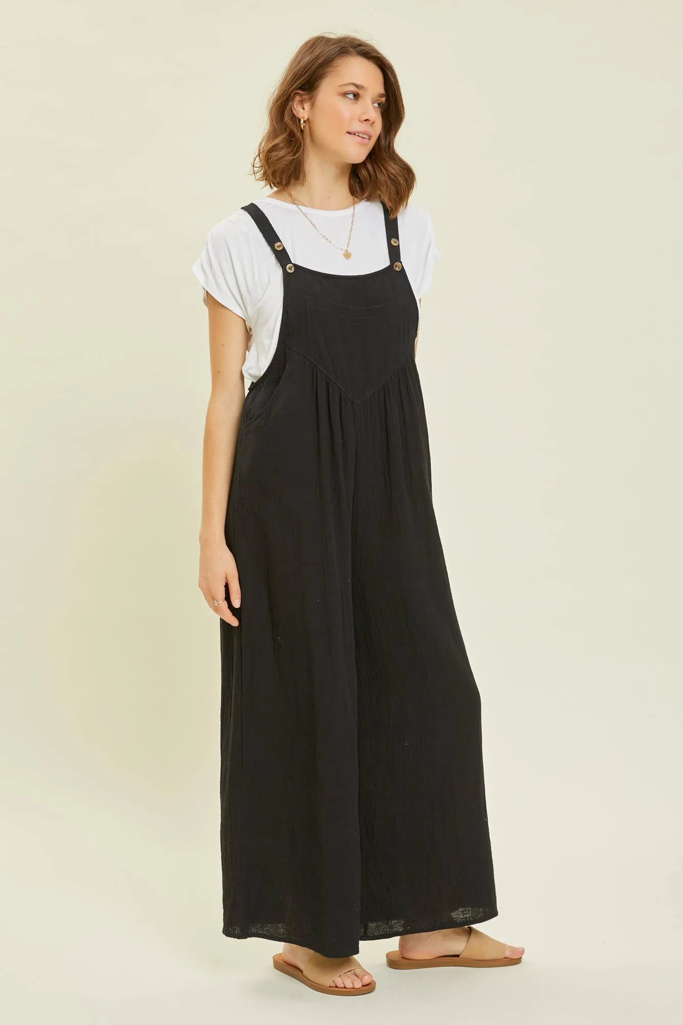 KANGAROO POCKETED WIDE-LEG OVERALL