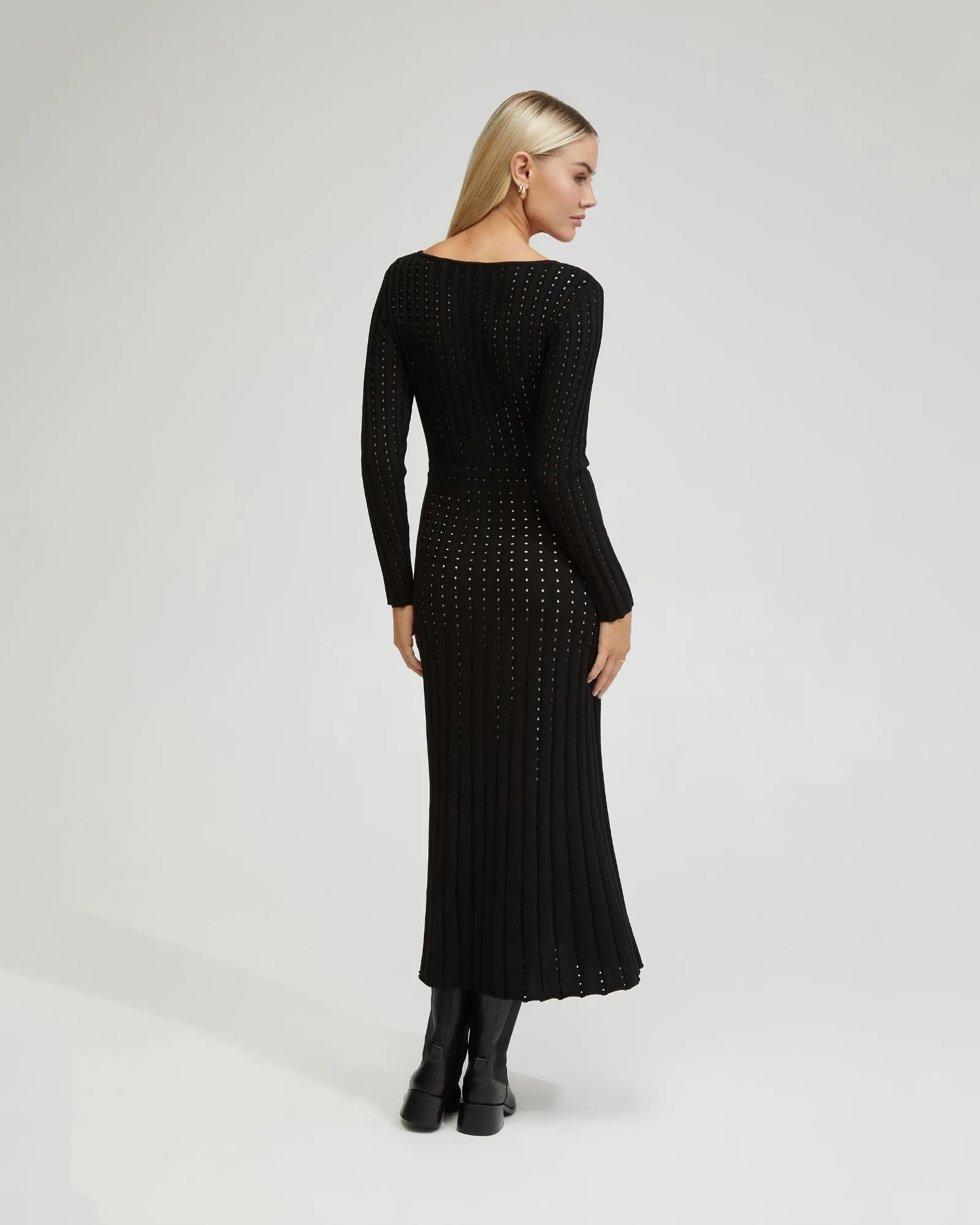Keiko Kntted Dress With Slip In Nude
