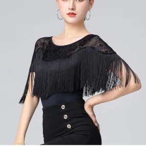 Lace Floral Short Sleeve Latin/Ballroom Top