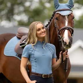LeMieux Mia Mesh Short Sleeve Base Layer - Ice Blue