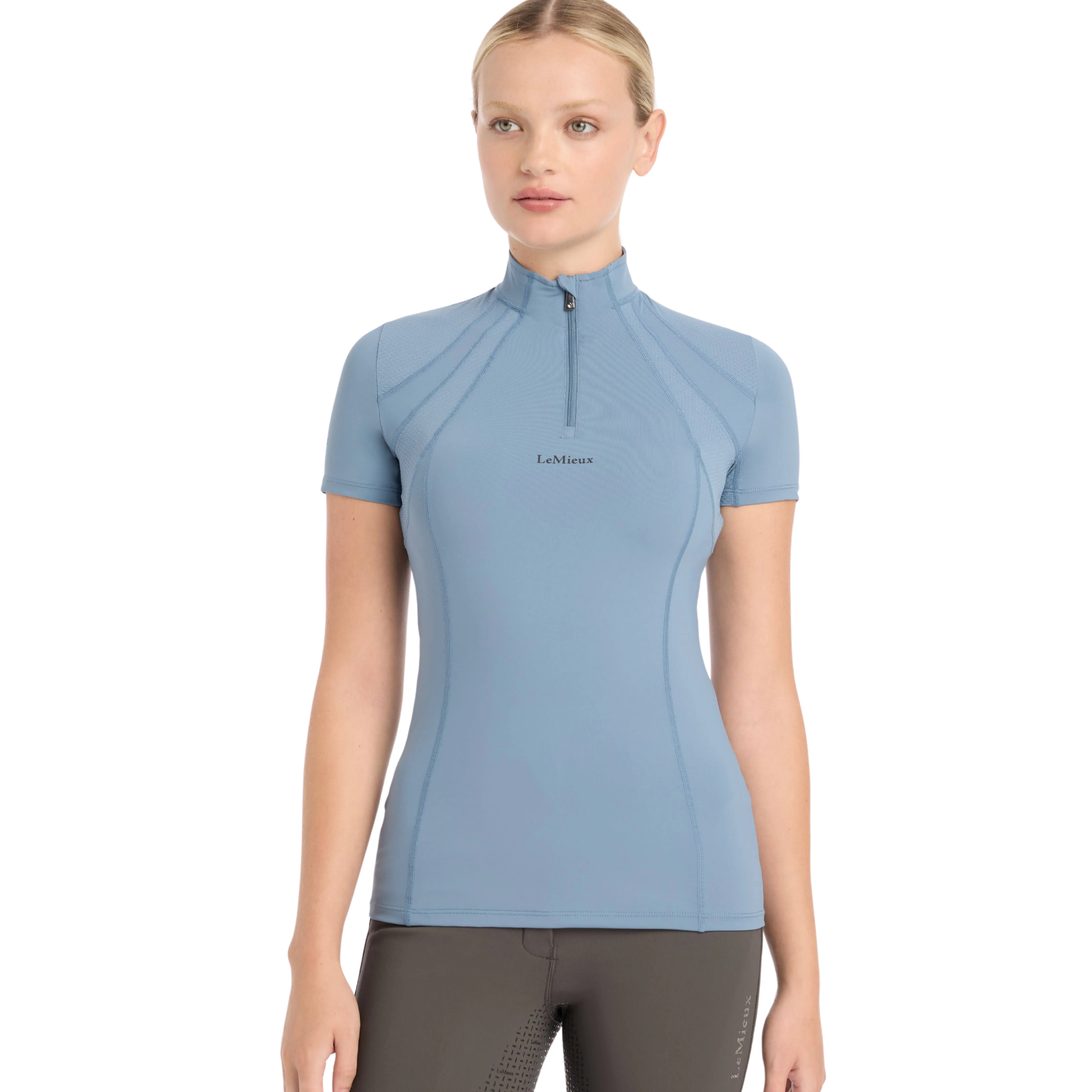 LeMieux Mia Mesh Short Sleeve Base Layer - Ice Blue
