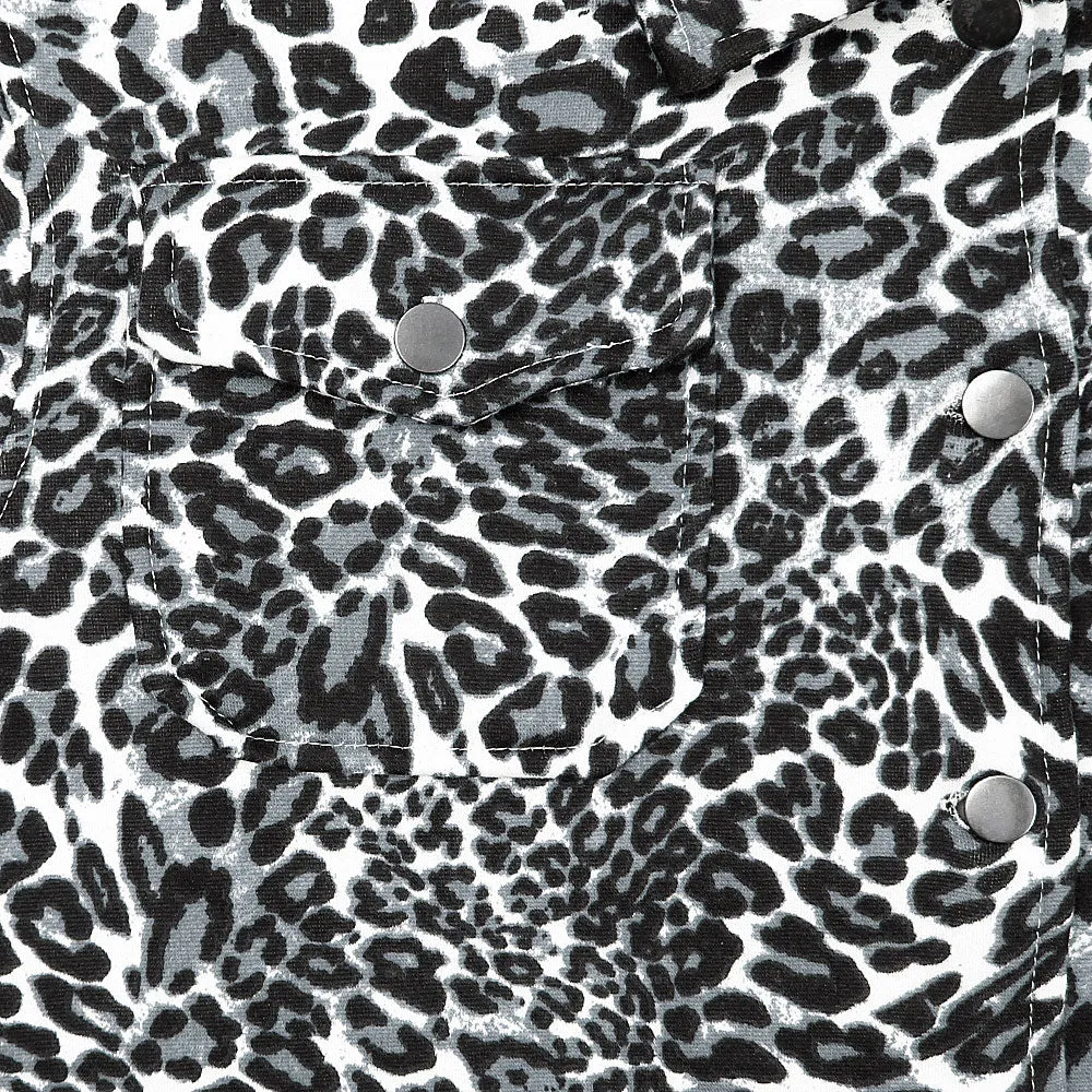 Leopard Print Croped shacket For Women-Ladies-2031-Black