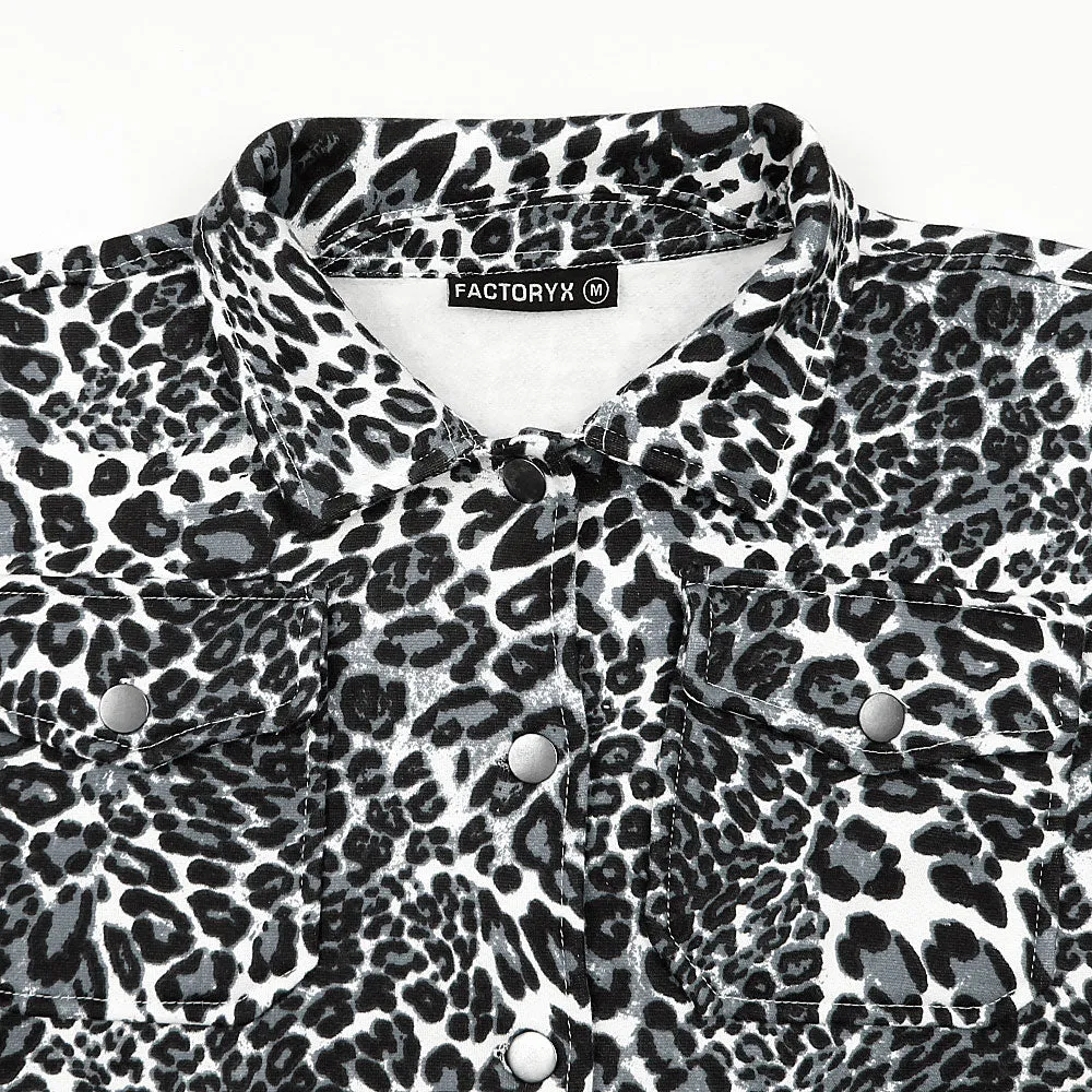 Leopard Print Croped shacket For Women-Ladies-2031-Black