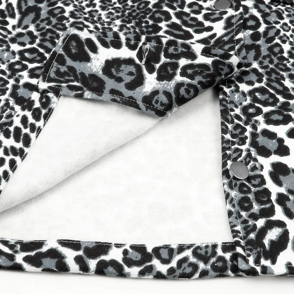 Leopard Print Croped shacket For Women-Ladies-2031-Black