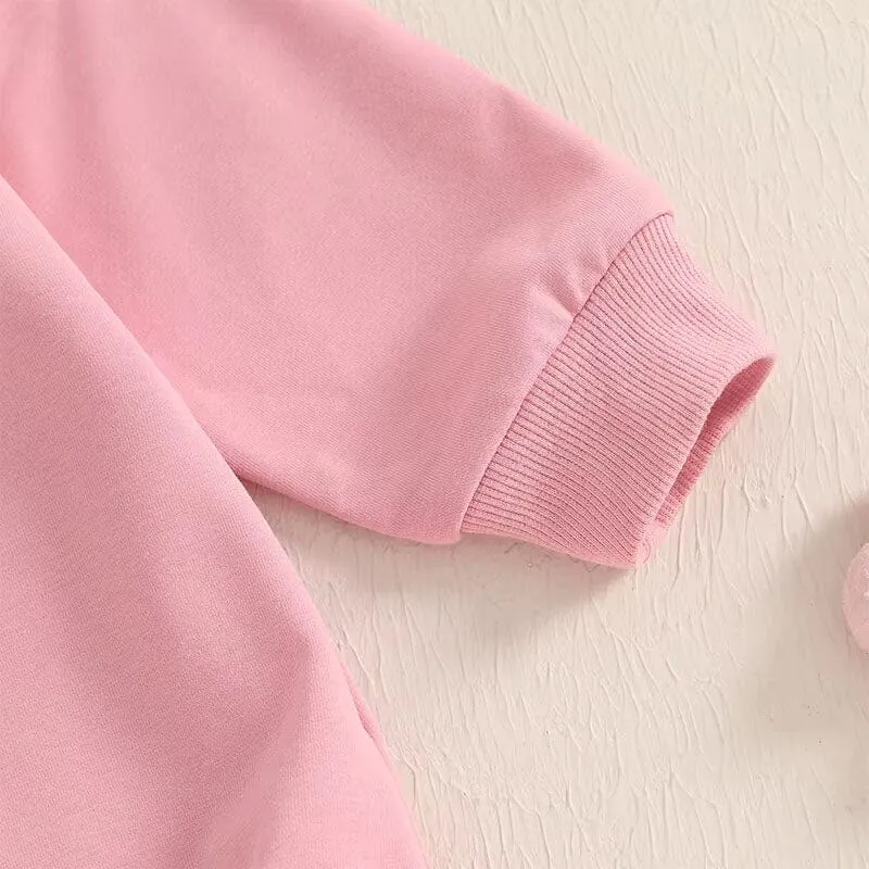 Long Sleeve Pink Heart Baby Bodysuit