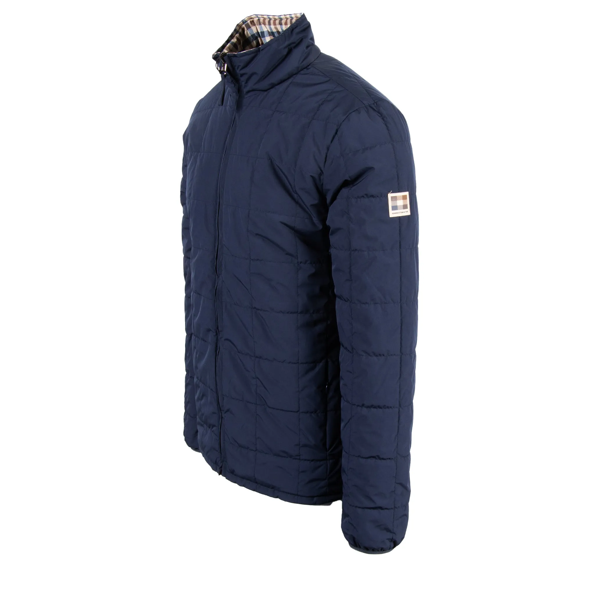 Mens Aquascutum Navy Active Reversible Padded Jacket