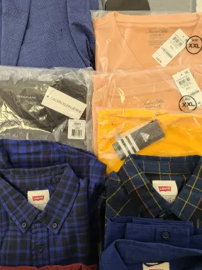 Men's Clothing Wholesale Lot Calvin Klein, Levi's, Adidas, Weatherproof Vintage, Tasso Elba, American Apparel, Club Room, INC and more, 25 Units, Shelf Pulls, MSRP $1,706.48