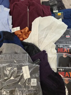 Men's Clothing Wholesale Lot  Polo Ralph Lauren, Calvin Klein, Adidas, Tasso Elba, Buffalo Jeans, American Apparel, INC and more, 25 Units, Shelf Pulls, MSRP $1,768.49