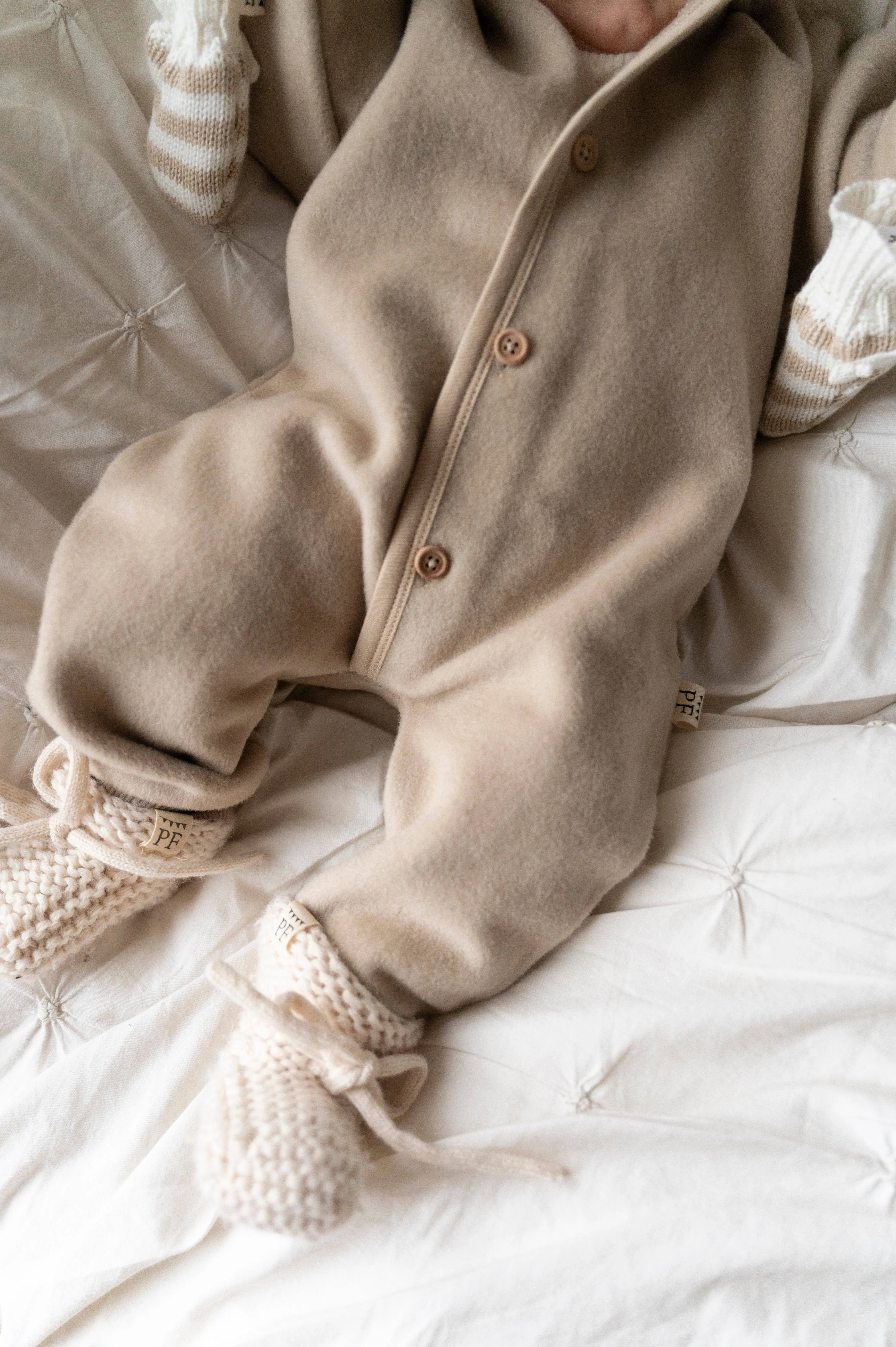 Merino Wool Fleece Overall - Oatmeal