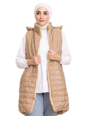 Mocha L-Cut Double Face Jacket