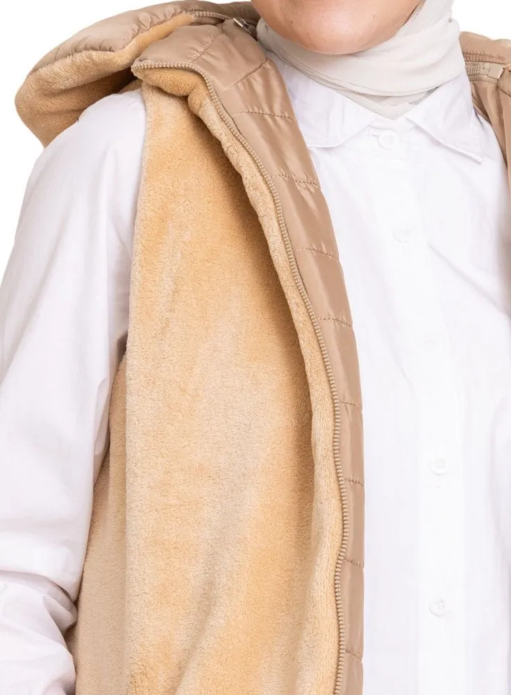 Mocha L-Cut Double Face Jacket