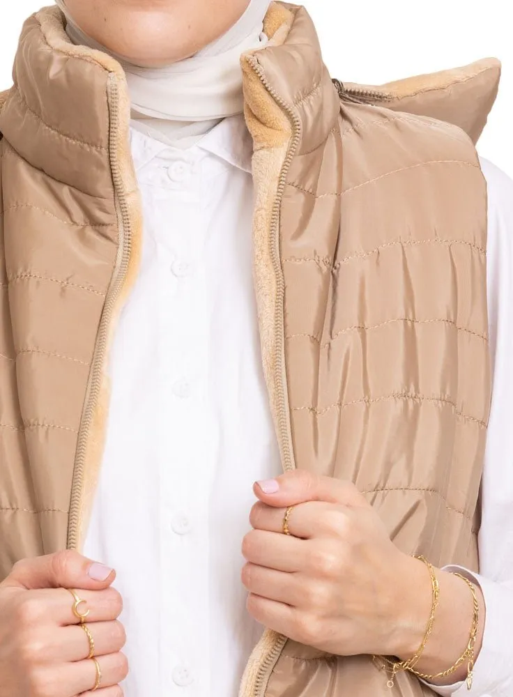 Mocha L-Cut Double Face Jacket