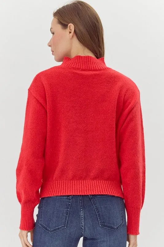 Mock Neck Knit Top